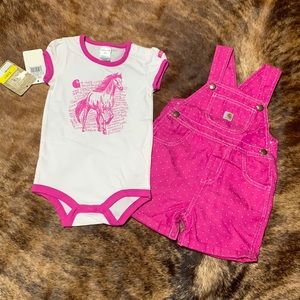 2 piece Carhartt Overall Shorts with onesie top